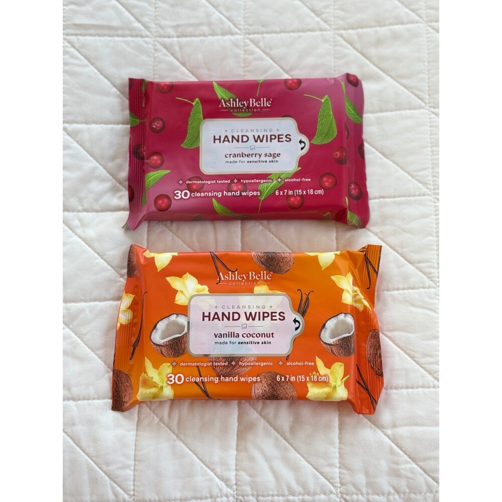 Ashley Belle Cranberry Sage & Vanilla Coconut Hand Wipes - Bundle Duo